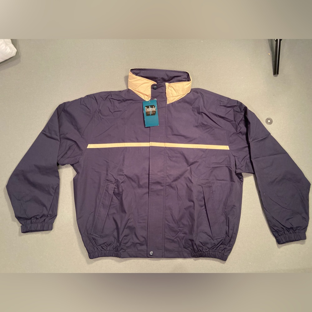 New Dunbrooke, Men’s Windbreaker Jacket, parka Rain Coat, hidden hood, size XL